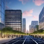 신재생에너지발전설비 취업 성공 사례 - **Prompt 1: The Dawn of Carbon Neutrality**
A futuristic, eco-friendly cityscape at sunrise, wit...