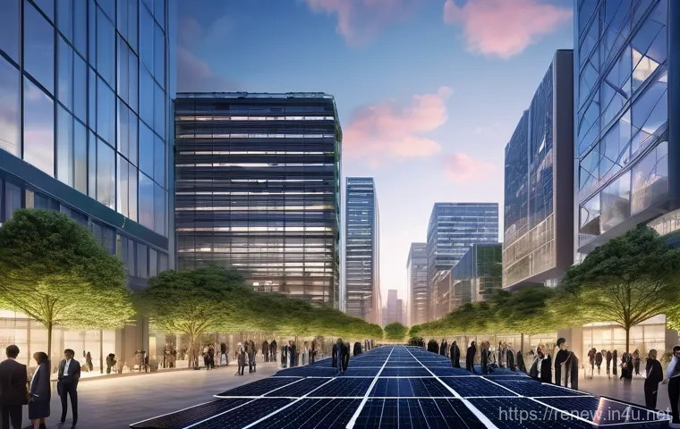 신재생에너지발전설비 취업 성공 사례 - **Prompt 1: The Dawn of Carbon Neutrality**
A futuristic, eco-friendly cityscape at sunrise, wit...